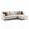 Fabric sectional sofa for living room with wooden legs - 240 x 100 x 85cm