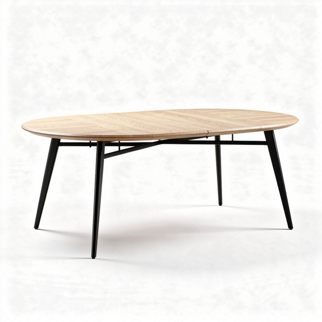 Wooden coffee table with metal legs - 150 x 80 x 75cm