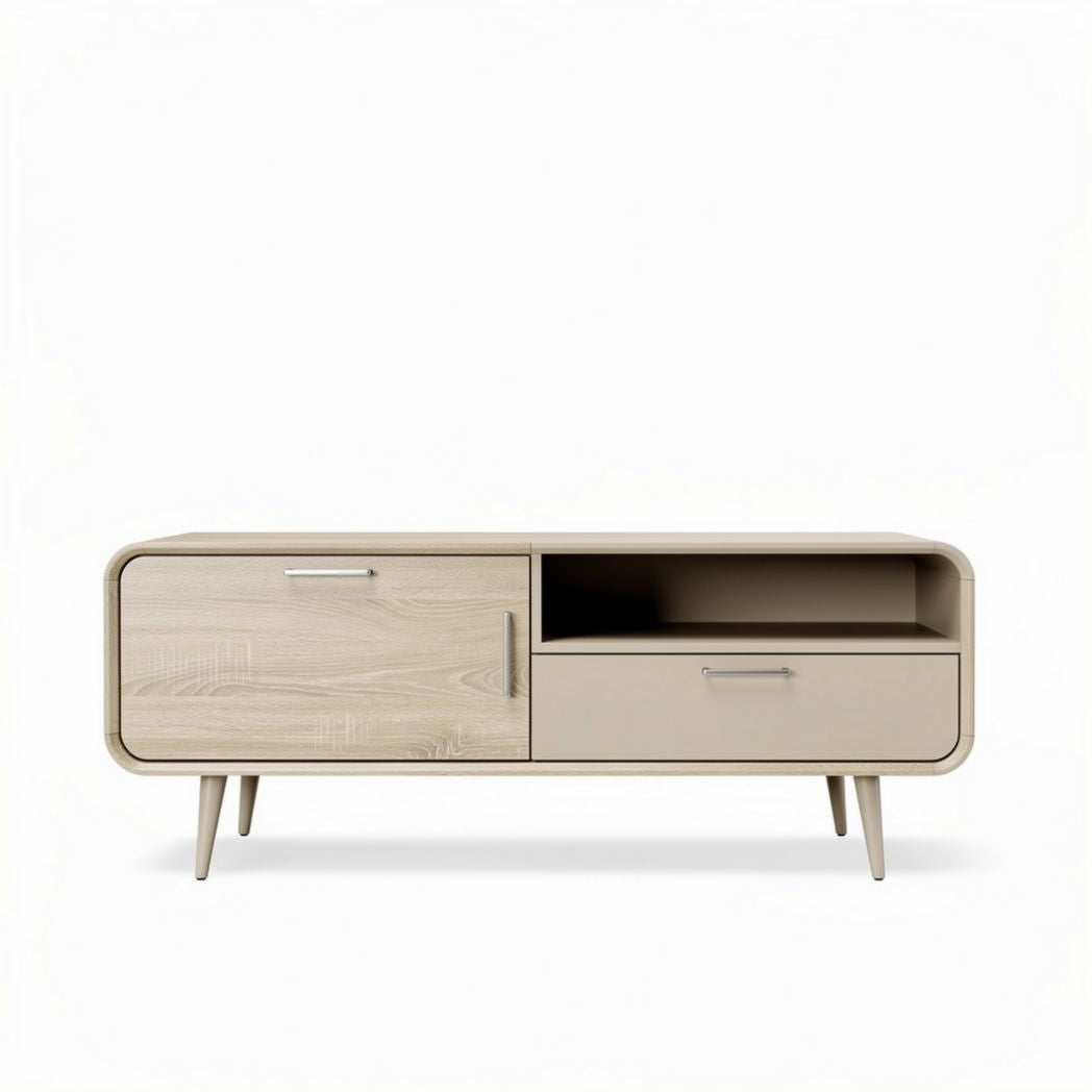 Wooden media console for living room storage - 120 x 40 x 45cm