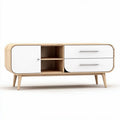 Modern storage cabinet with two drawers and open shelves - 100 x 40 x 50cm