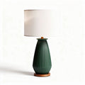 Ceramic table lamp with a fabric shade for home decor - 15 x 15 x 30cm