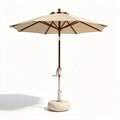 Aluminum outdoor patio umbrella with sandy base - 250 x 250 x 240cm