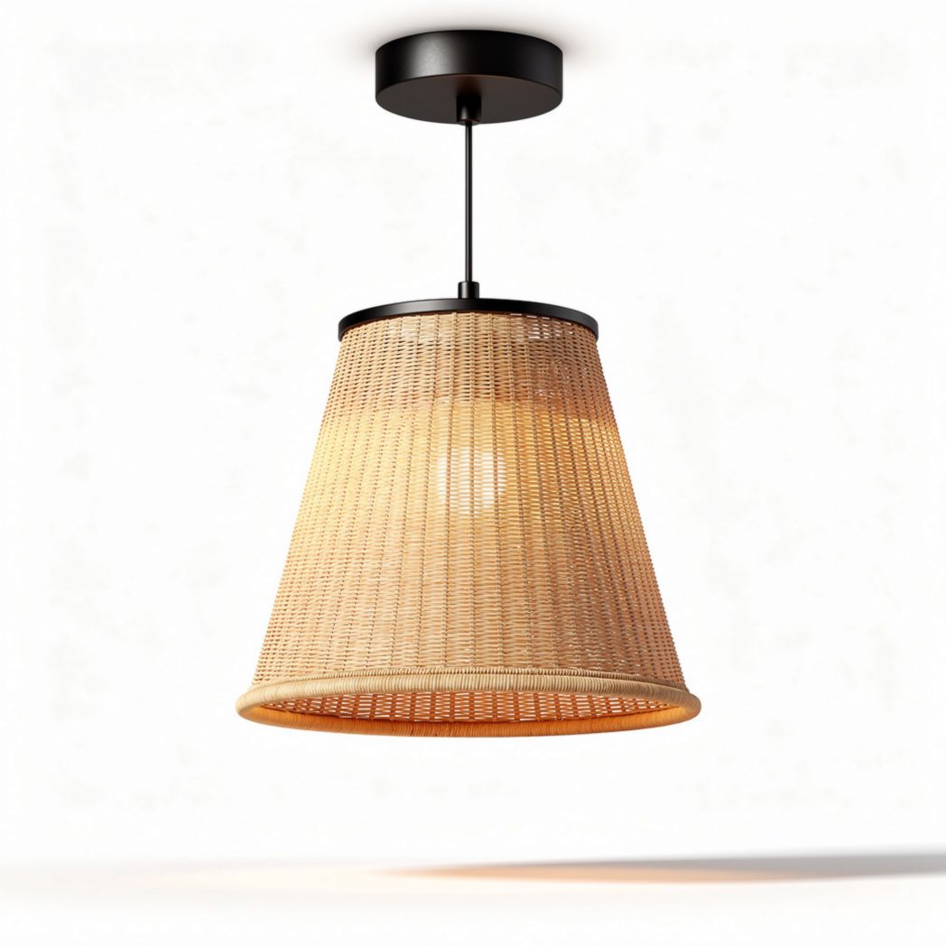 Woven pendant light fixture for home or office - 20 x 20 x 25cm