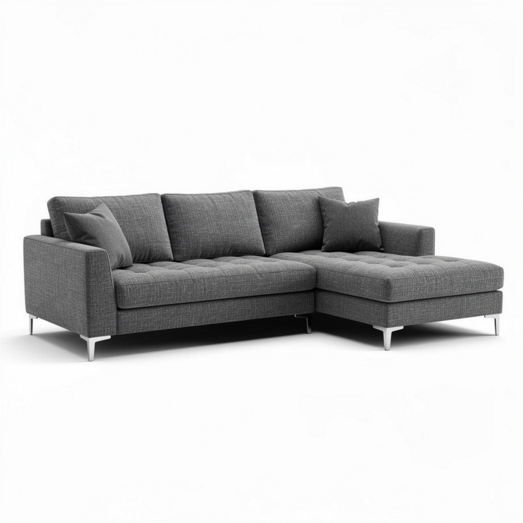 Fabric sectional sofa with chaise lounge - 250 x 200 x 85cm